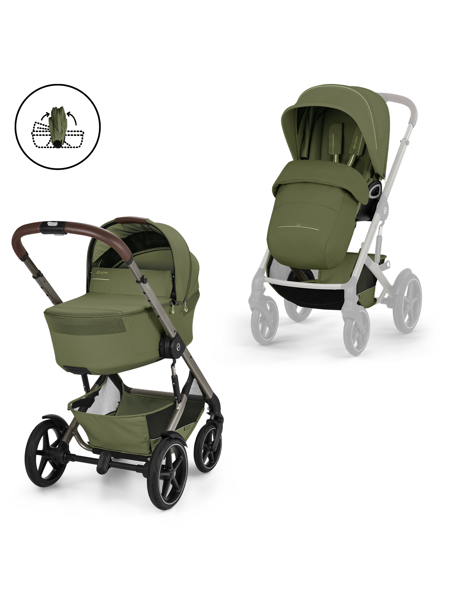 Cybex Talos S Lux inkl. brettbar liggedel - Moss Green